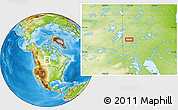 Physical Location Map of the area around 56° 41' 3" N, 101° 4' 29" W
