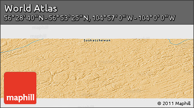 Political Panoramic Map of the Area around 56° 41' 3" N, 104° 28' 29" W