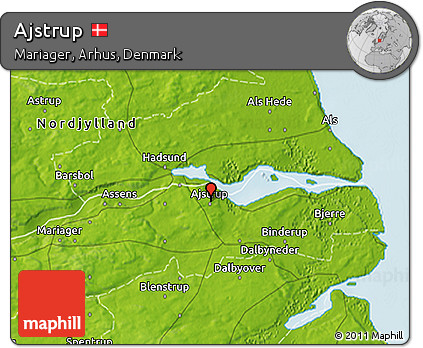 Physical 3D Map of Ajstrup