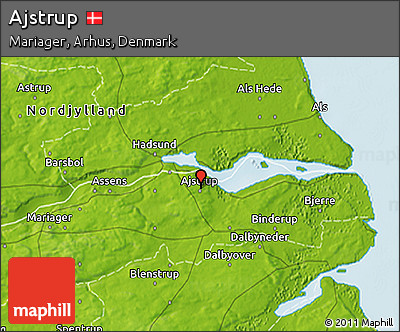 Physical 3D Map of Ajstrup