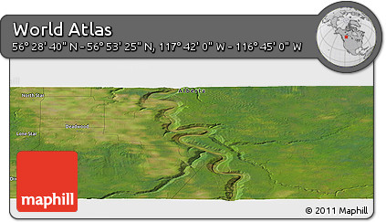 Satellite Panoramic Map of the Area around 56° 41' 3" N, 117° 13' 29" W