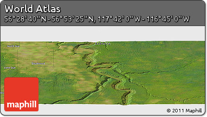 Satellite Panoramic Map of the Area around 56° 41' 3" N, 117° 13' 29" W