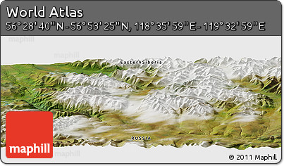 Satellite Panoramic Map of the Area around 56° 41' 3" N, 119° 4' 29" E