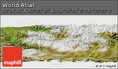 Satellite Panoramic Map of the Area around 56° 41' 3" N, 119° 4' 29" E