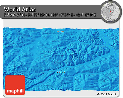 Political 3D Map of the Area around 56° 41' 3" N, 120° 46' 30" E