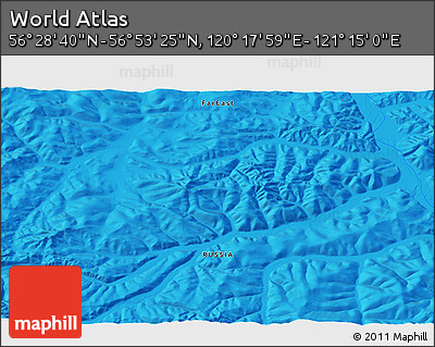 Political 3D Map of the Area around 56° 41' 3" N, 120° 46' 30" E