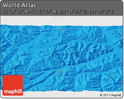 Political 3D Map of the Area around 56° 41' 3" N, 120° 46' 30" E