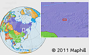 Political Location Map of the area around 56° 41' 3" N, 128° 25' 30" E