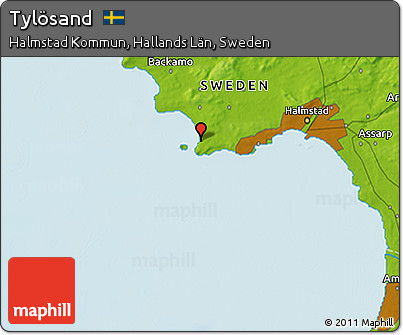 Physical 3D Map of Tylösand