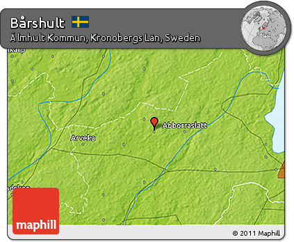 Physical 3D Map of Bårshult