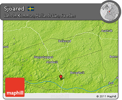 Physical 3D Map of Sjöared