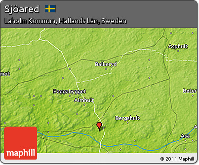 Physical 3D Map of Sjöared