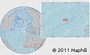 Gray Location Map of the area around 56° 41' 3" N, 15° 13' 29" W, hill shading