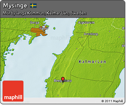 Physical 3D Map of Mysinge
