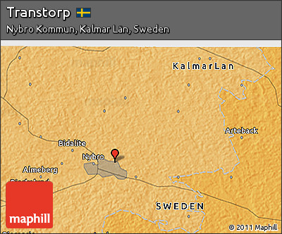 Political 3D Map of Transtorp