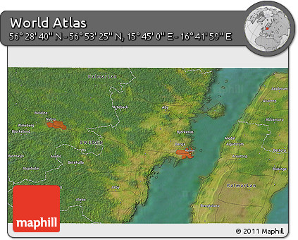 Satellite 3D Map of the Area around 56° 41' 3" N, 16° 13' 30" E