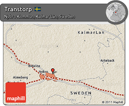 Shaded Relief 3D Map of Transtorp