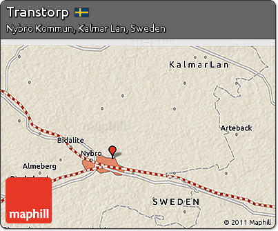 Shaded Relief 3D Map of Transtorp