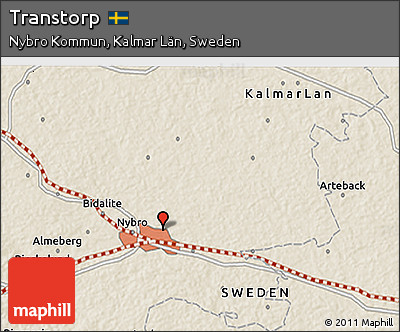 Shaded Relief 3D Map of Transtorp