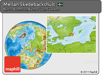 Physical Location Map of Mellan Skedebäckshult