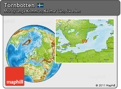 Physical Location Map of Törnbotten