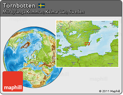 Physical Location Map of Törnbotten