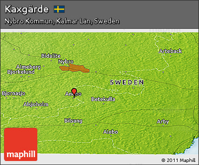 Physical Panoramic Map of Kaxgärde