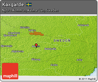 Physical Panoramic Map of Kaxgärde