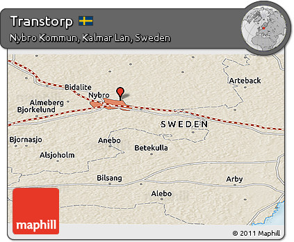 Shaded Relief Panoramic Map of Transtorp