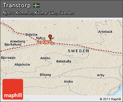 Shaded Relief Panoramic Map of Transtorp