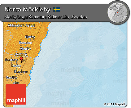Political 3D Map of Norra Möckleby