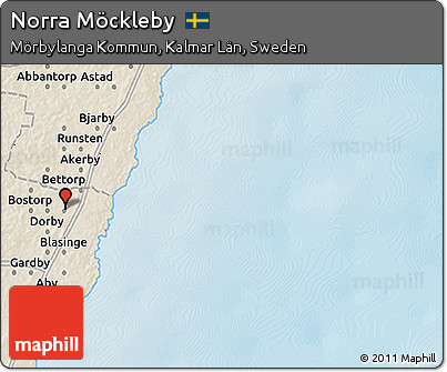 Shaded Relief 3D Map of Norra Möckleby