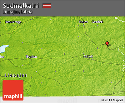 Physical 3D Map of Sudmalkalni