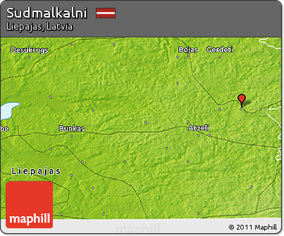 Physical 3D Map of Sudmalkalni