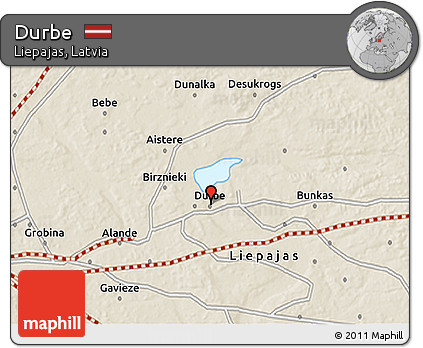 Shaded Relief 3D Map of Durbe