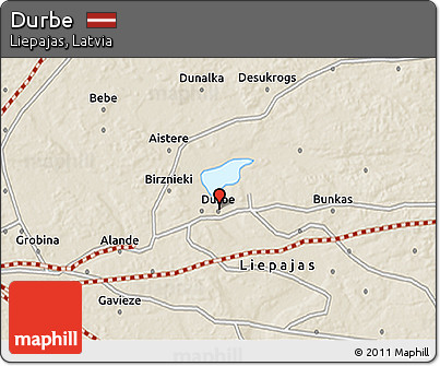 Shaded Relief 3D Map of Durbe