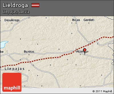 Shaded Relief 3D Map of Lieldroga