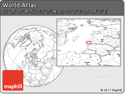 Blank Location Map of the Area around 56° 41' 3" N, 21° 19' 30" E
