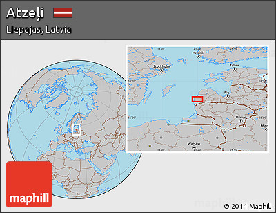 Gray Location Map of Atzeļi