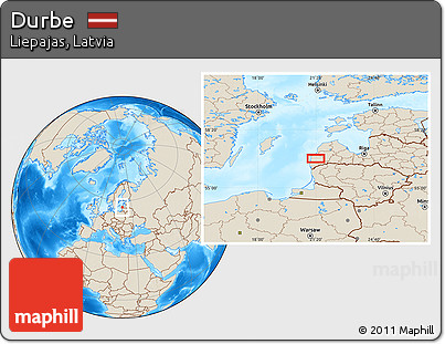 Shaded Relief Location Map of Durbe
