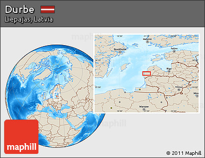 Shaded Relief Location Map of Durbe
