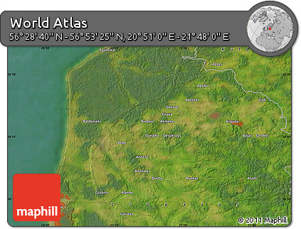 Satellite Map of the Area around 56° 41' 3" N, 21° 19' 30" E