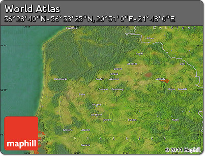 Satellite Map of the Area around 56° 41' 3" N, 21° 19' 30" E