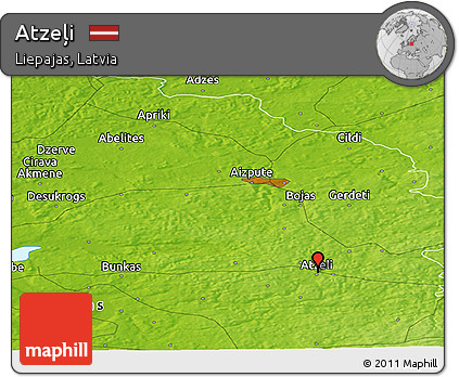 Physical Panoramic Map of Atzeļi