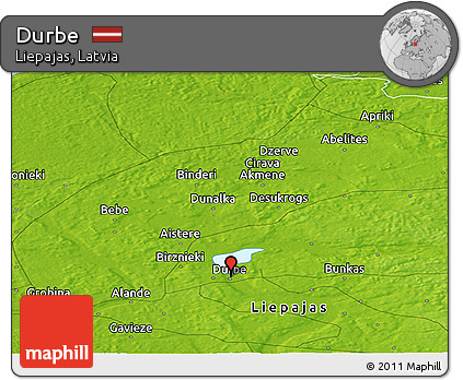Physical Panoramic Map of Durbe