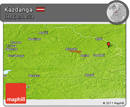 Physical Panoramic Map of Kazdanga