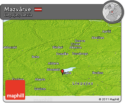 Physical Panoramic Map of Mazvārve
