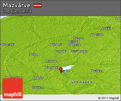 Physical Panoramic Map of Mazvārve