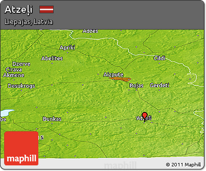 Physical Panoramic Map of Atzeļi