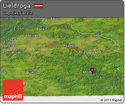 Satellite Panoramic Map of Lieldroga